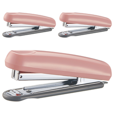 SDI 手牌 圓潤實用型訂書機, 3個, 粉色 + 灰色 + 銀色