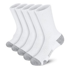 Sheriel 男士高級棉壓花緩衝運動襪 5雙組, 1套, 白色
