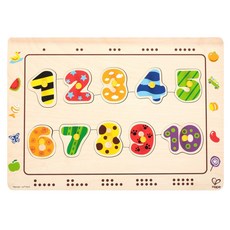 Hape 愛傑卡數字配對木拼圖 2歲以上, 1個, 11pcs