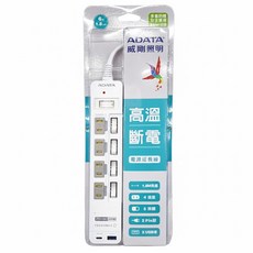 ADATA 威剛 5用4座PD快充延長線 422g, 1.8m, 白色, 1個