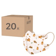 COMFIZ 康菲 3D醫療口罩 幼幼 1~3歲, 20片, 水豚一家, 1盒