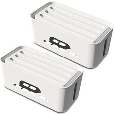 Market Plan 插座收納盒, 白色, 2組