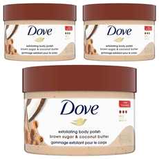 Dove 多芬 磨砂膏 紅糖與椰子油, 去除皮膚角質, 身體磨砂, 298g, 3罐