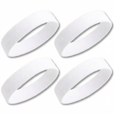 Attict 高彈力運動跑步吸汗防汗髮帶, 白色, 4個