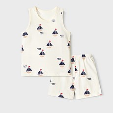 unifriend 童款帆船有機無袖居家服上下套裝