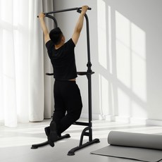 벨리카 홈트레닝 가정용 턱걸이 실내 근력 철봉 운동기구 딥스바 딥프레스 치닝디핑 CD-01, 블랙