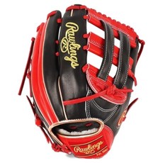 Rawlings MLB Authentic Pro Preferred Bryce Harper 模型手套適用於右投 GH2PROSBH34-BS, Black Scarlet Red, 1個