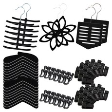 MF매직하우스 옷걸이 액세서리 세트, 블랙, 2세트