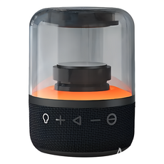 inaday's 藍芽5.0大功率水母喇叭 夢幻氛圍燈 多功能接口 ABS環保防滑墊, J-10, 黑色 + 橘色