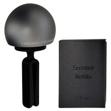 L’Original 洛瑞歐 精品車用香氛套裝 太空銀 含車用香氛支架及2個香氛膠囊, 1組, 琥珀與玫瑰