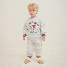 milkmile Peanuts 史努比 閃耀心情 刷毛上下套裝