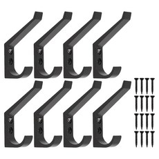 Cholmuldaejang 韓國製造 壁掛衣架 牆面掛鉤 螺絲固定式 雙層衣架 4p 組, 2套, 02 黑色