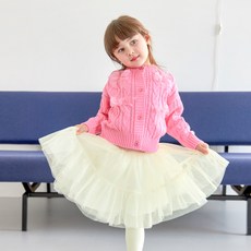 MARI N MORI 女童浪漫蝴蝶結麻花針織開襟衫