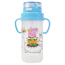 Peppa Pig 佩佩豬 兩用式多功能水壺 370ml, 藍色, 1個