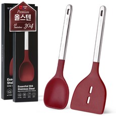 Le made Essential 304不鏽鋼矽膠廚具2件組, 黑櫻桃色, 1個, 鍋鏟 + 料理勺