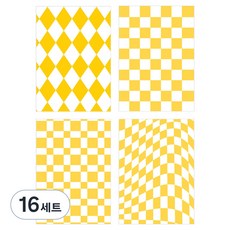 아이씨엘디자인 6공 리필 속지 체커 보드 4종 세트 옐로우, 16세트