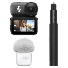 DJI Osmo Nano 브이로그 콤보 액션캠 64GB 송신기, 단일 색상(액션캠, 셀피 스틱), 아크틱 화이트(마이크)