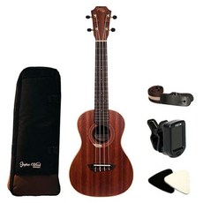 Gopher Wood 單板烏克麗麗 + 專用琴袋 + 皮革彈片 + 背帶 + 調音器 + 背帶釘 + 和弦圖 U-200C, 1套, 音樂會