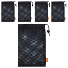 DIBOTE 迪伯特 收納束口袋透氣網袋 W3007-M 30 x 20cm, 黑色, 5個