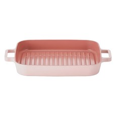 NEOFLAM 台灣原廠公司貨 FIKA系列 鑄造方形烤盤 IH/電磁爐適用 PINK, 1個, 28cm