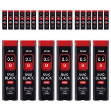 자바펜 나노블랙 원 샤프심 B, 0.5mm, 24개