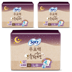 쏘피 내몸에 순한면 내추럴컬러 슈퍼롱 생리대 날개형, 오버나이트 이상, 10개입, 3개