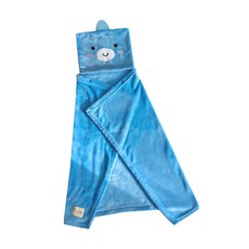 Aileen kids 優質超細纖維連帽斗篷毯, 藍色(鯊魚款)