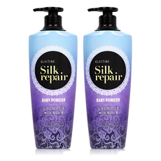 엘라스틴 실크리페어 샴푸 베이비 파우더 향, 550ml, 2개