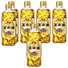 泰山 玄米油, 富含植物固醇及γ-穀維素, 發煙點220度, 適合煎煮炒炸, 日本中小學營養午餐團膳用油, 全素食, 600ml, 6瓶