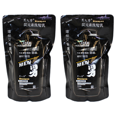 MEN 男人香 炭元素洗髮乳 補充包, 800ml, 2包