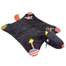 ebulobo 飛天地墊 大野狼 舒適材質 多種配件玩具, 黑色