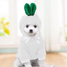 DING DONG PET 寵物可愛角色造型連帽大學T, 1個, 白色