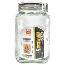 UdiLife 優的生活大師 magic cook 美廚 1200ml 方形玻璃儲物罐, 1.2L, 1個