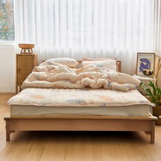 PRIELLE Mumu 純棉條紋防水床墊 象牙白, 雙人 150*200cm