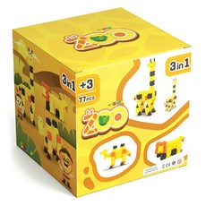 Morphun 三合一動物積木 77p, 混色, 1組