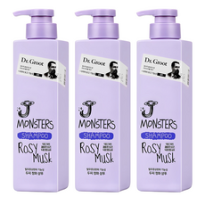 닥터그루트 제이 몬스터즈 두피 정화 샴푸 로지 머스크향, 385ml, 3개