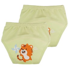 아가짱 유아용 프랜들리 배변훈련팬티, 연두색(호랑이), 2개