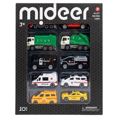 mideer 合金車套組 特殊車輛 MD-1216 10台, 1盒