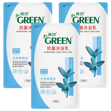 GREEN 綠的 抗菌沐浴乳補充包 百里香精油, 700ml, 3包