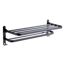 浴巾架 帶鈎 1.5kg, 黑色, 1組