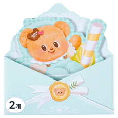 deLi 得力 奶油熊角色手帳裝飾無黏性便條紙, 2個, 30張, 藍色