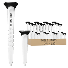 MELE LINKS 低摩擦凸點設計 高爾夫球Tee 球座球釘12件組, 白色, 1組
