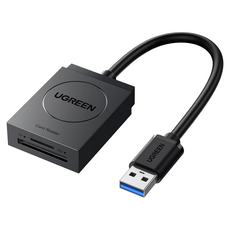 UGREEN 綠聯 SD TF USB3讀卡機, 黑色, 1個, CM184/CM185