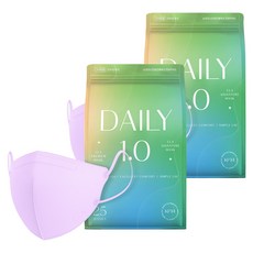 CLA Daily 1.0輕薄C型口罩 KF94 S號, 2包, 25片, 淺紫色