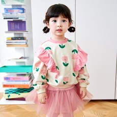 BERRYMAY 女童鬱金香荷葉邊T恤