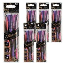 貝印 Kai fal-3p 修眉刀 安全刀片 輕鬆修整眉型 打造精緻妝容, 6入, 橘/紅/紫