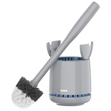 미스터시가 화장실 변기 청소 세척솔 + 건조 뚜껑 거치대 세트, 그레이, 1세트