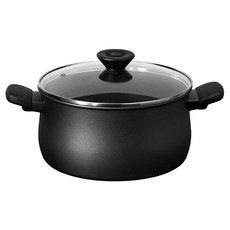 MEYER 美亞 IH陽極不沾雙耳湯鍋 有蓋 3.8L, 20cm, 鎧甲黑, 1個