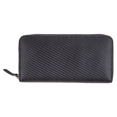 真皮碳纖維牛皮 16卡位全開式拉鍊男士皮夾錢包長夾男夾 LH958 206g