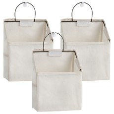 BUBU 簡約壁掛式整理收納袋, 白色, 3個